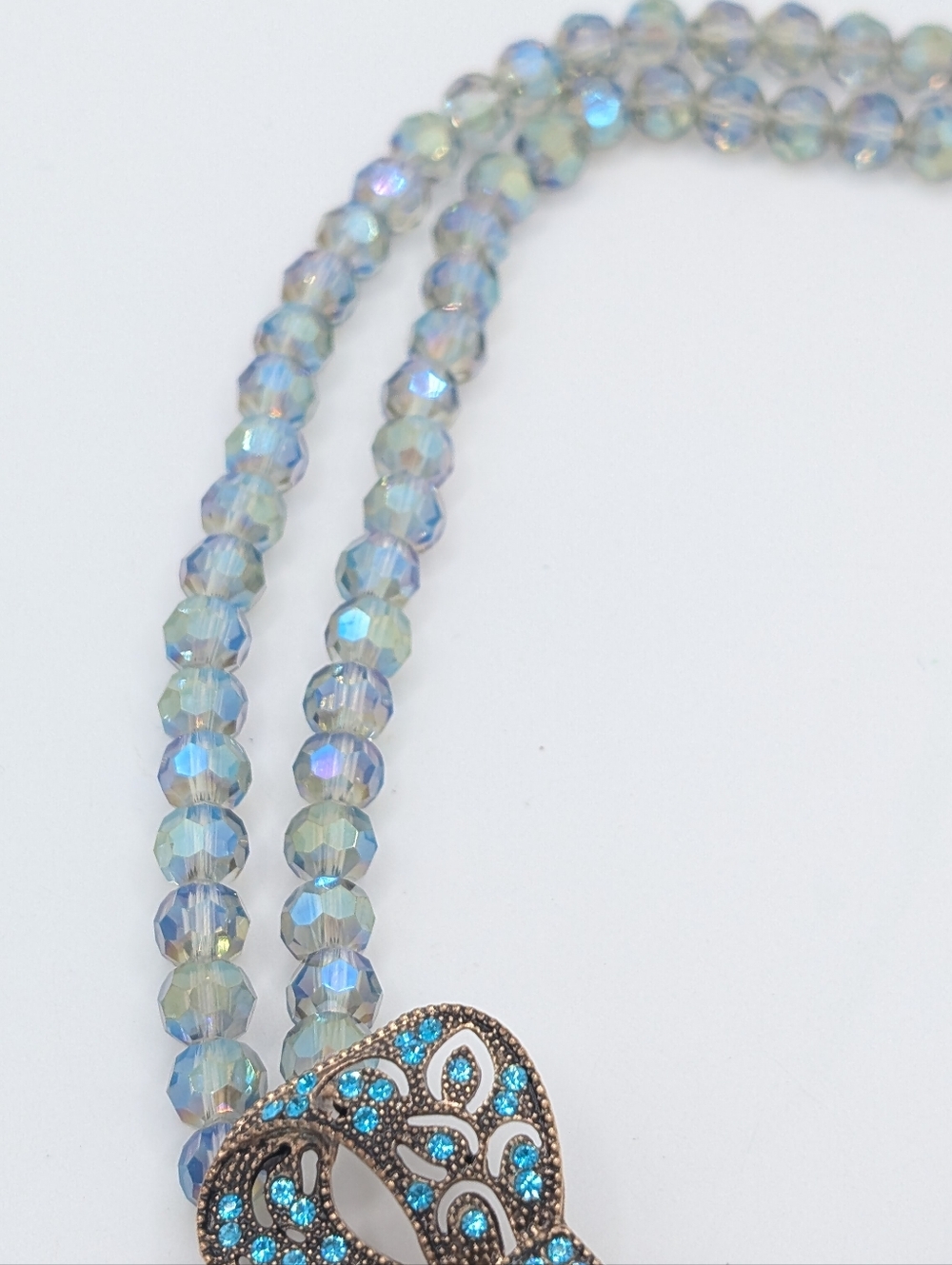 EyeCandy Los Angeles Crystal Bow Blue Statement Necklace NEW - Picture 6 of 10